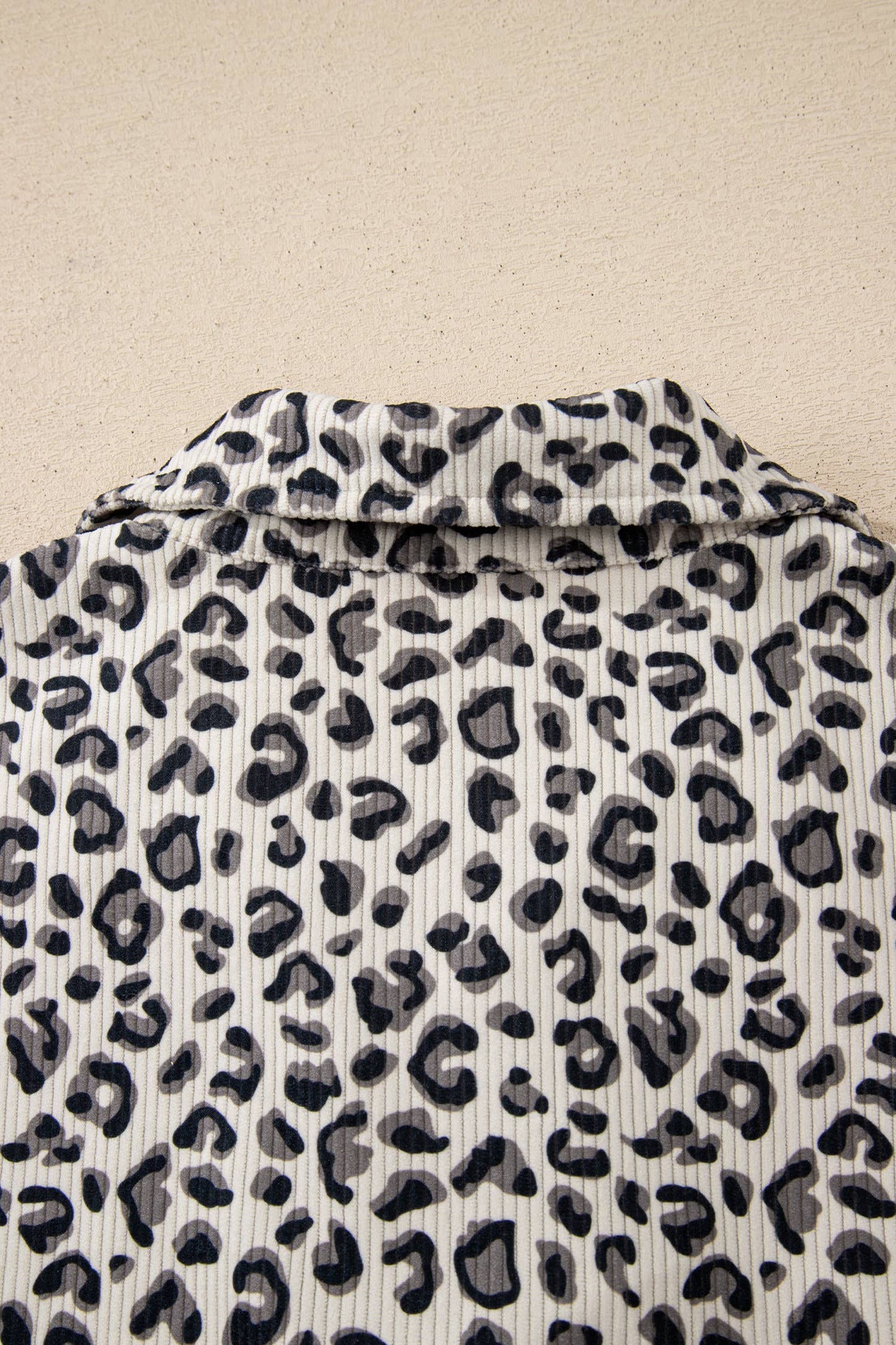 Leopard Quarter Zip Corduroy Sweatshirt