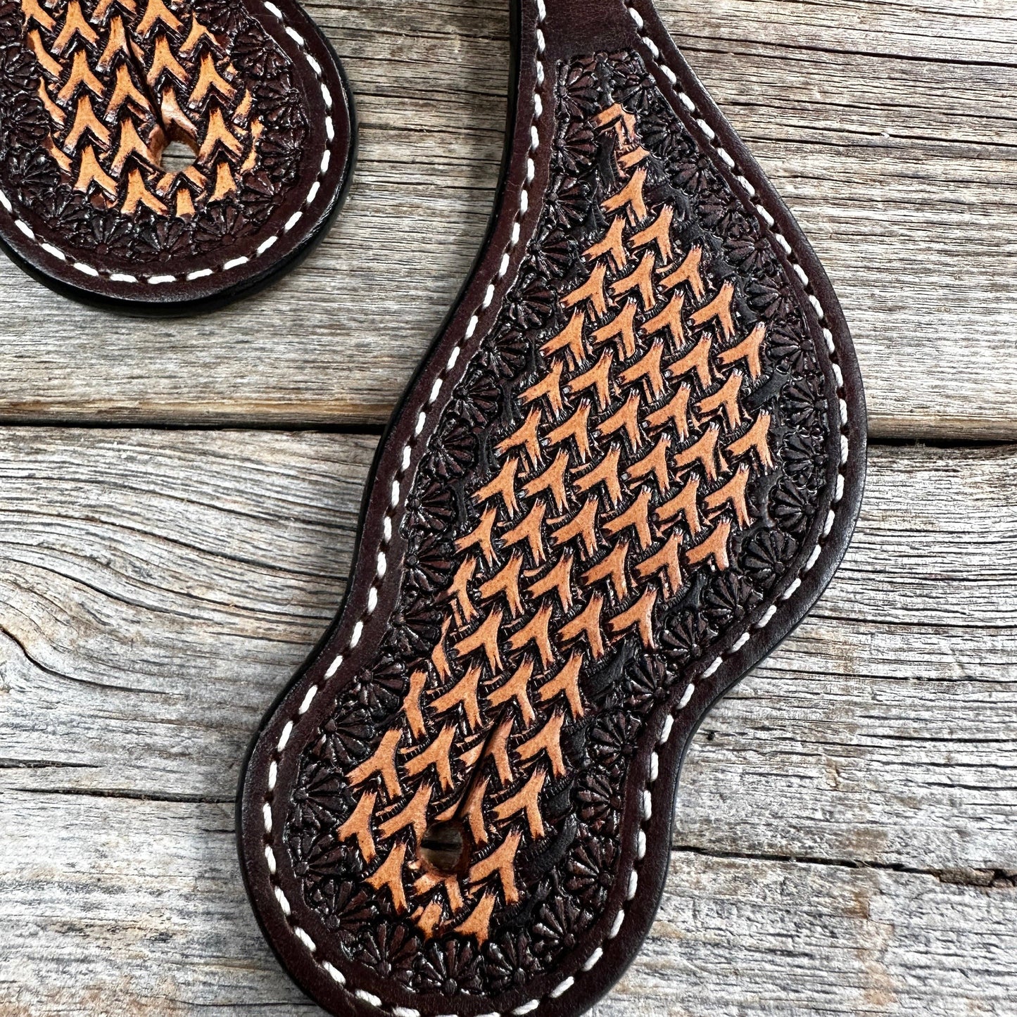 Foxtail Tooled Spur Straps