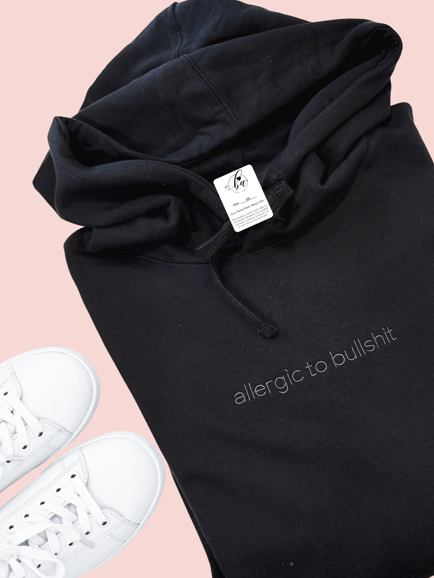 Allergic to Bullsh*t Embroidered Cozy HOODIE