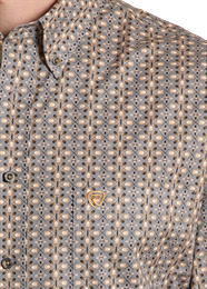 Panhandle Brown Geo Long Sleeve Button-up Shirt