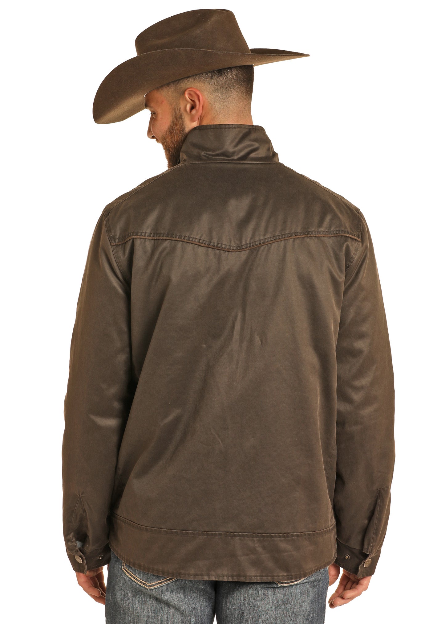 Men's Brown Oil Skin Jacket