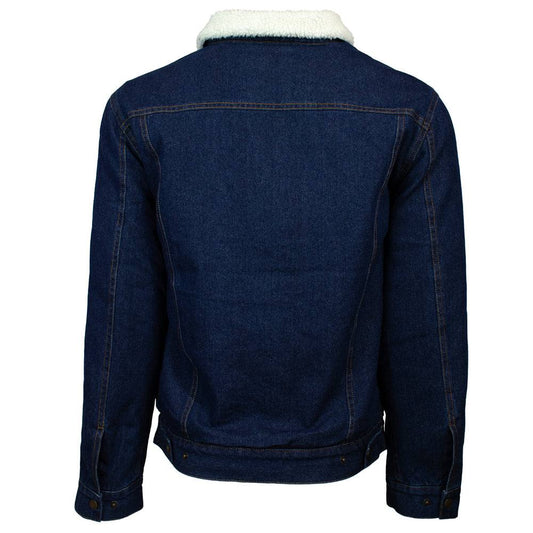 "HOOEY DENIM JACKET" BLUE AZTEC INTERIOR W/ CREAM SHERPA