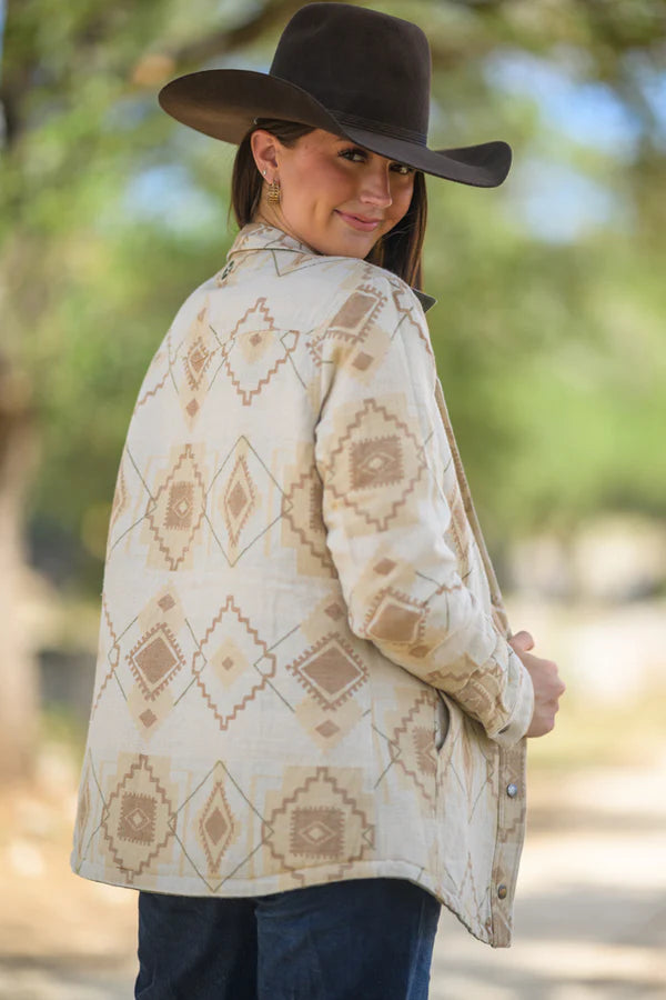 Hooey "BANDERA" REVERSIBLE BARN JACKET OLIVE W/CREAM & TAN AZTEC