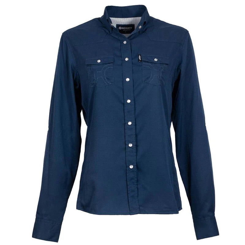 Hooey "SOL" Ladies Navy Long Sleeve Pearl Snap Shirt