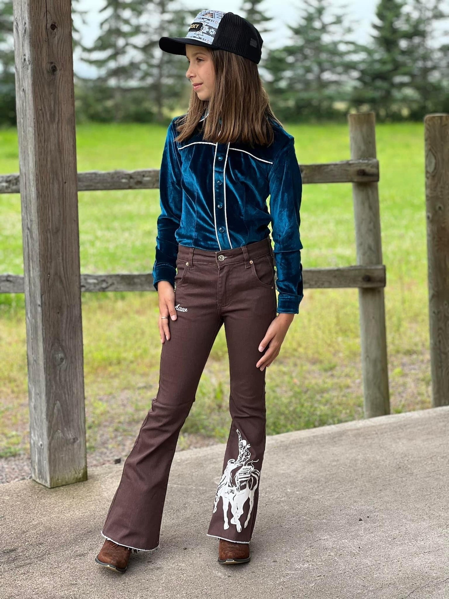 Ranch Dress’n *YOUTH* BUCKIN' HORSE SUPER FLARES
