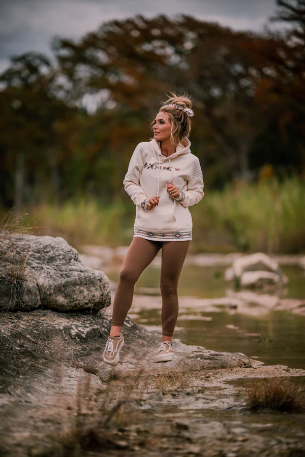 Hooey "LEGENDARY HOODY" CREAM W/QUILTED PATTERN