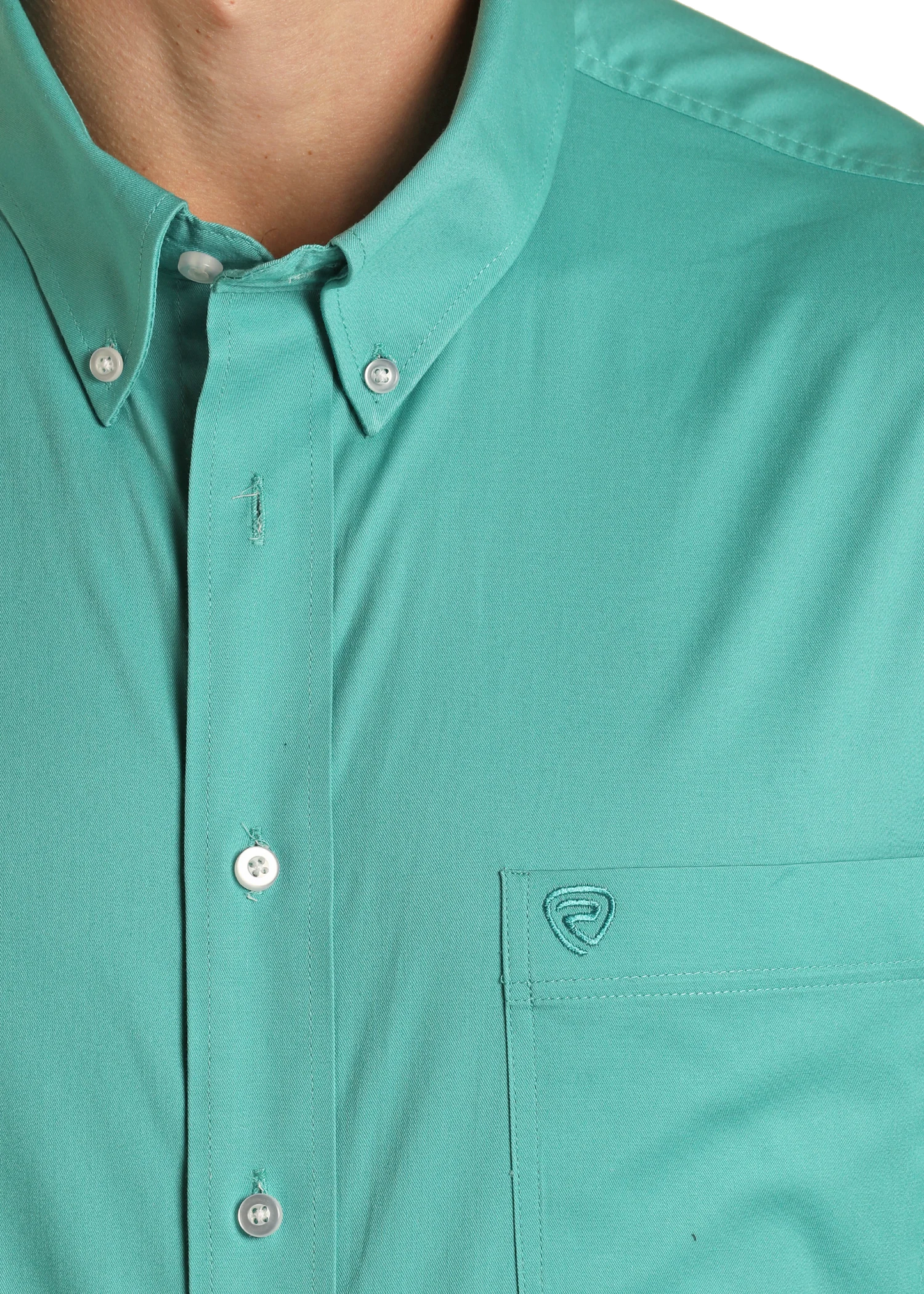 Rock & Roll Solid Teal Long Sleeve Button Up