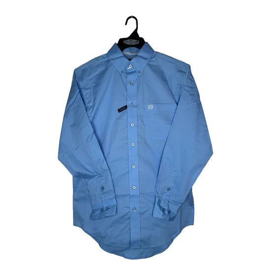 Panhandle Solid Light Blue Long Sleeve Button-up Shirt