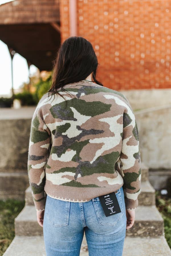 Camo Boot-stitch Sweater