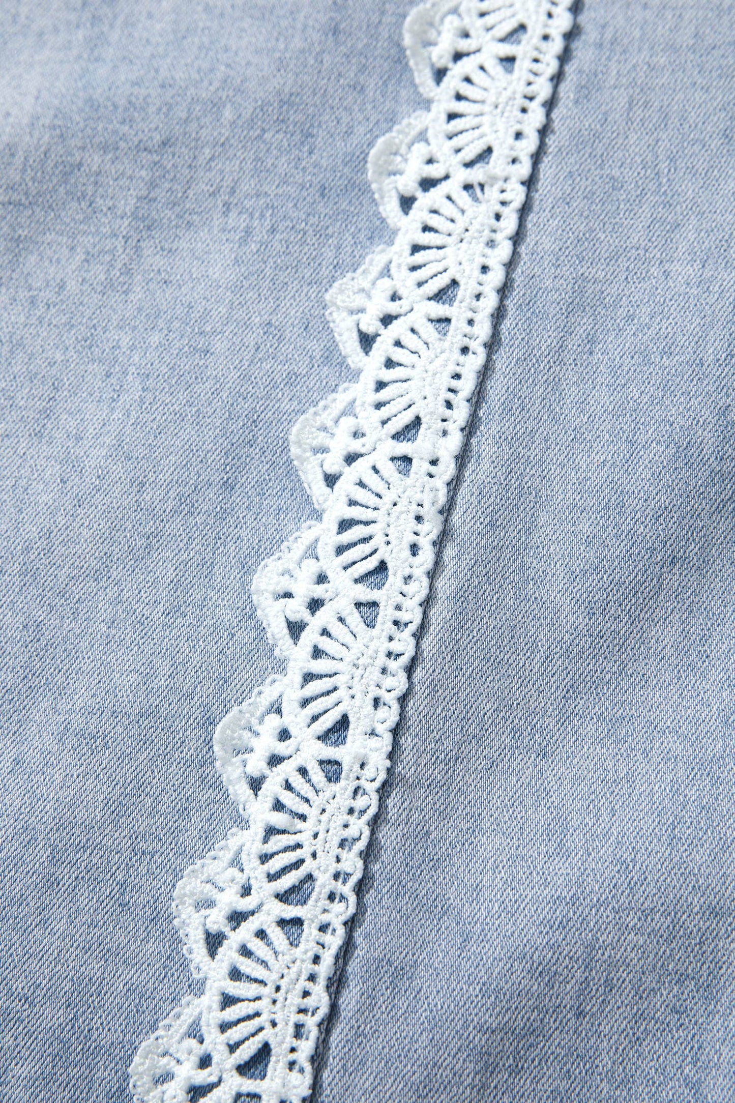 Fall 26 Lace Trim Casual Full-Length Regular Fit Jeans