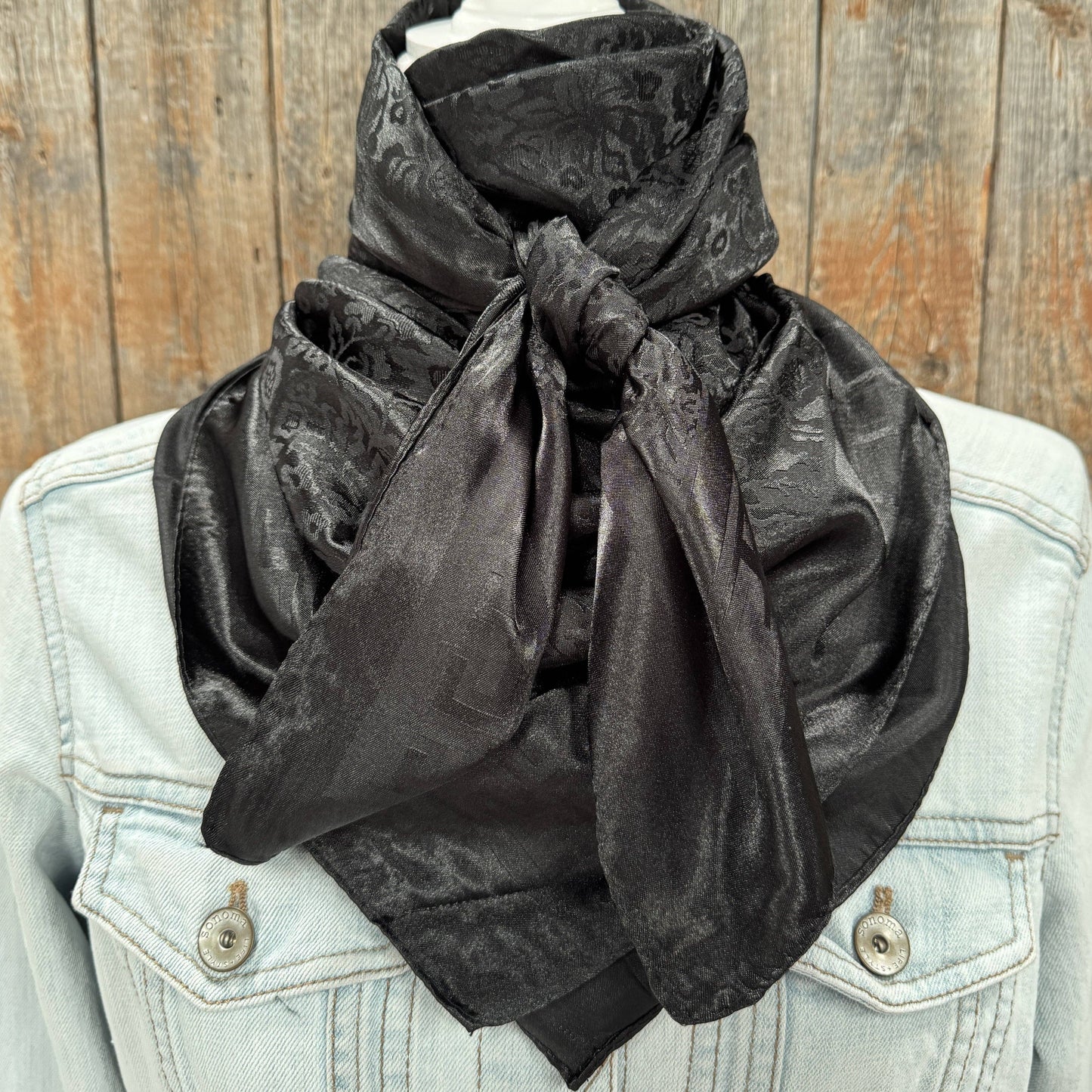 Wild Rag-Black Jacquard 35X35"