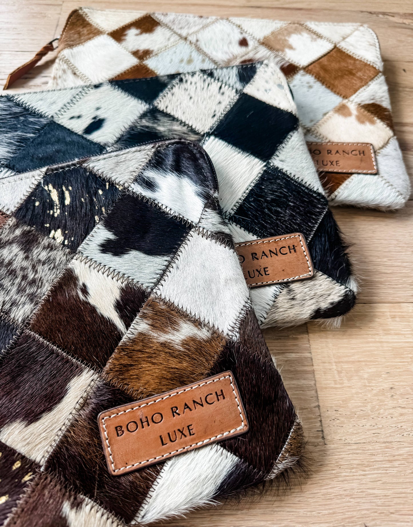 Laptop sleeve hair-on cowhide computer bag