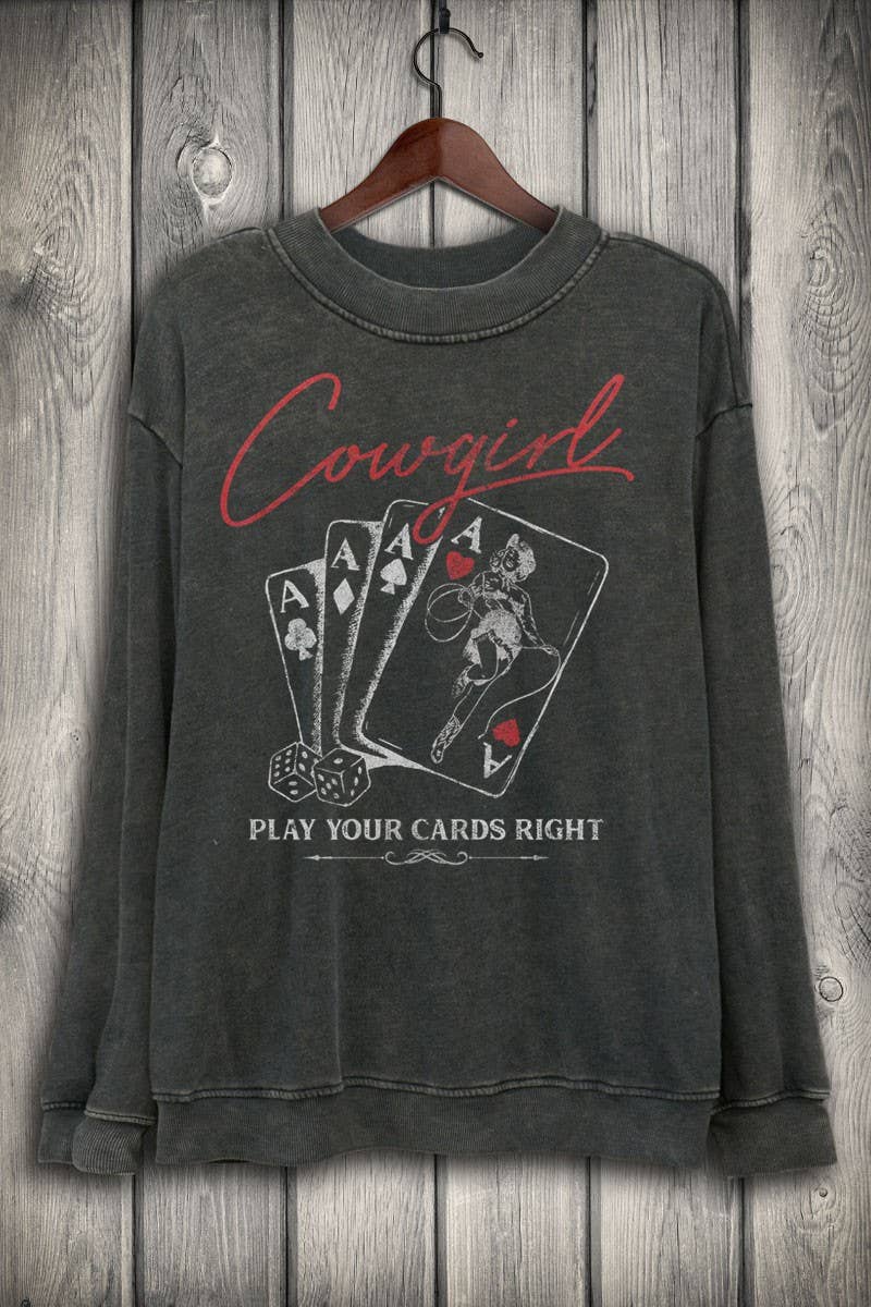 PLAY YOUR CARDS RIGHT Lightweight sweater