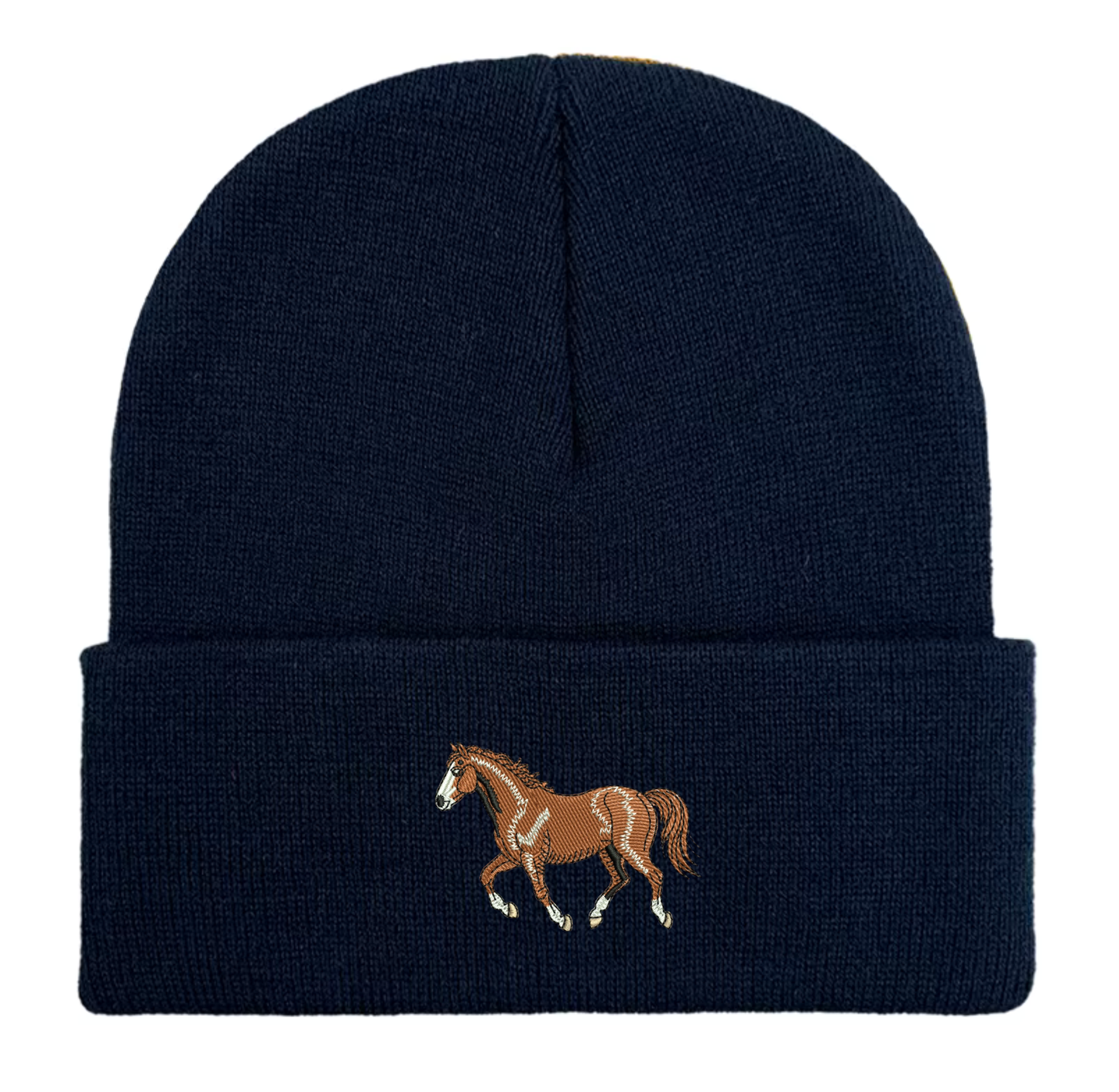 Horse embroidered beanie hat - unisex