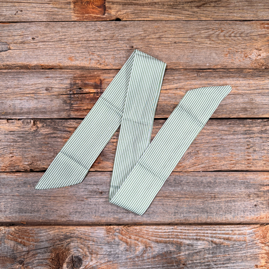 Green and White Western Skinny Mini Wild Rag