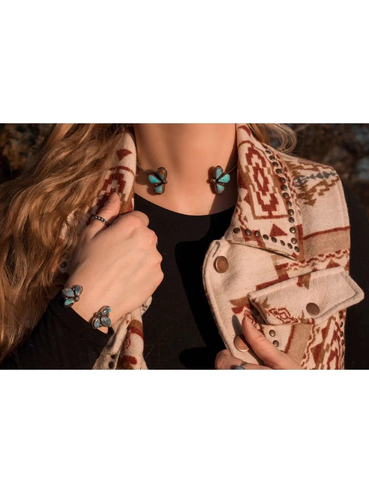 MontanaCo Long Cream Aztec Vest