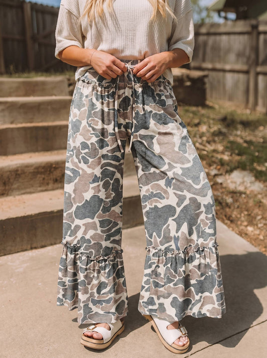 Camo Frilled Pants