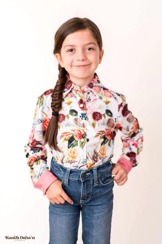 Ranch Dress'n *YOUTH* WILDFLOWER PERFORMANCE RODEO SHIRT