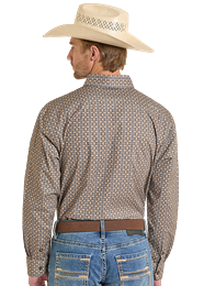 Panhandle Brown Geo Long Sleeve Button-up Shirt
