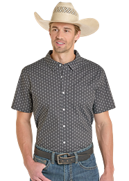 ROCK & ROLL DENIM ME'S TEKWESTERN AZTEC BUTTON-UP