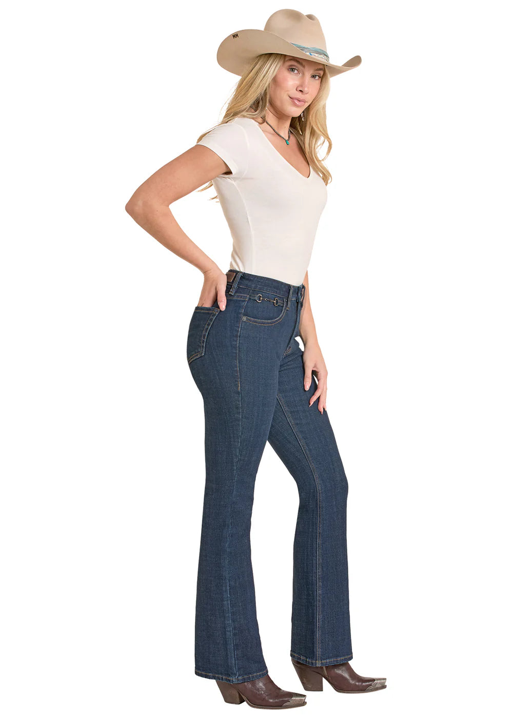 ROCK AND ROLL WOMEN DARK WASH BIT HIGH RISE JEAN