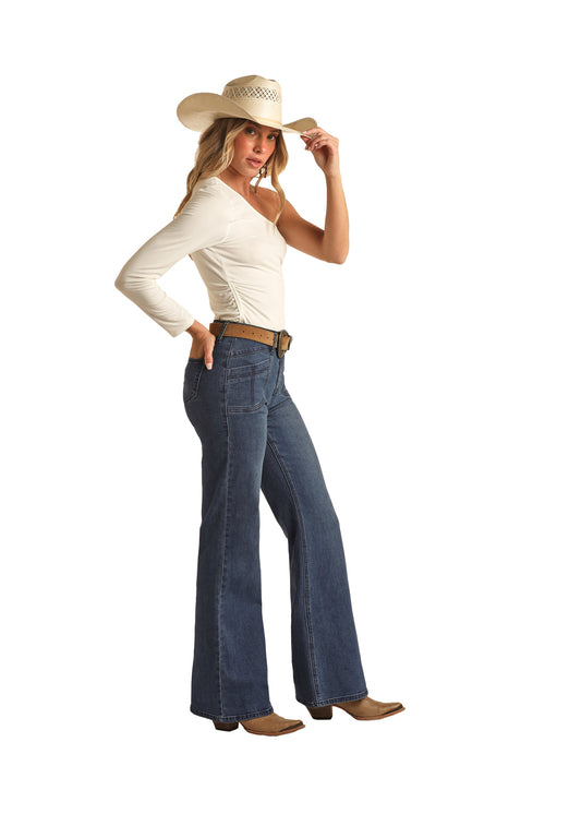 Rock & Roll Denim WIDE LEG FRONT POCKET LADIES