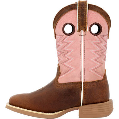 DURANGO® LIL' REBEL PRO™ LITTLE KIDS’ DARK CHESTNUT BUBBLE GUM WESTERN BOOT