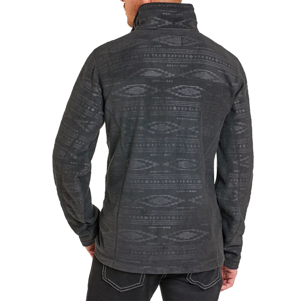 Panhandle Men's 1/4 Zip Aztec Printed Fleece Pullover