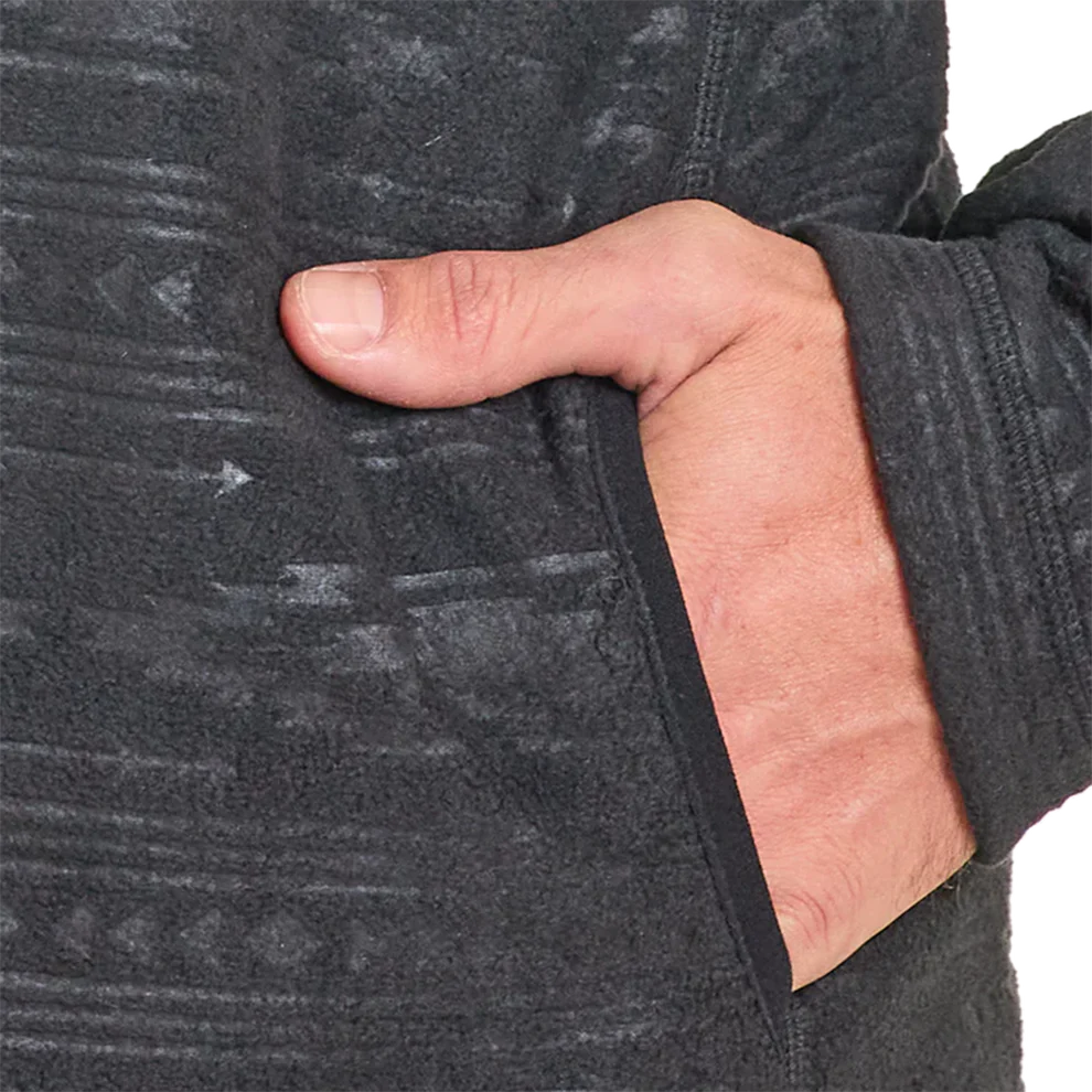 Panhandle Men's 1/4 Zip Aztec Printed Fleece Pullover