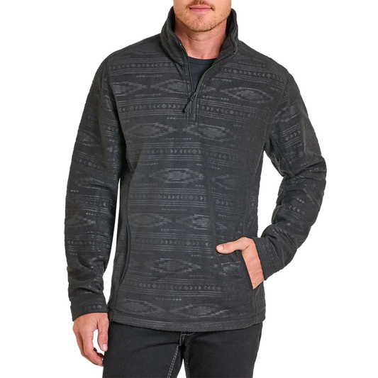 Panhandle Men's 1/4 Zip Aztec Printed Fleece Pullover