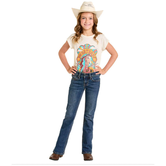 Rock & Roll Denim GIRLS BOOT STICH MID-RISE BOOTCUT JEANS