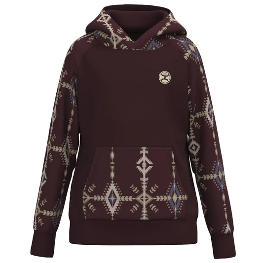 YOUTH "SUMMIT" MAROON / AZTEC HOODY