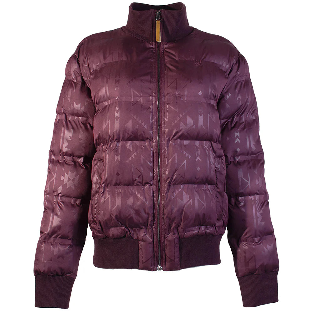 Hooey "LADIES PUFFER JACKET" MAROON W/AZTEC