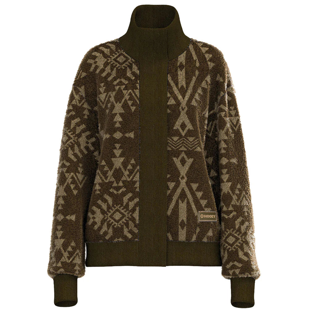 Hooey "ASPEN" BROWN SHERPA JACKET W/TAN AZTEC