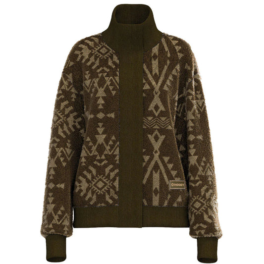 Hooey "ASPEN" BROWN SHERPA JACKET W/TAN AZTEC