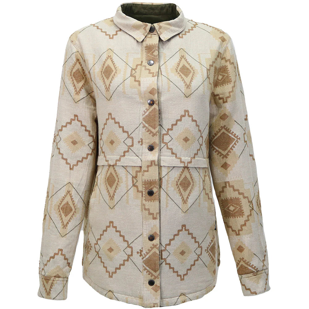 Hooey "BANDERA" REVERSIBLE BARN JACKET OLIVE W/CREAM & TAN AZTEC
