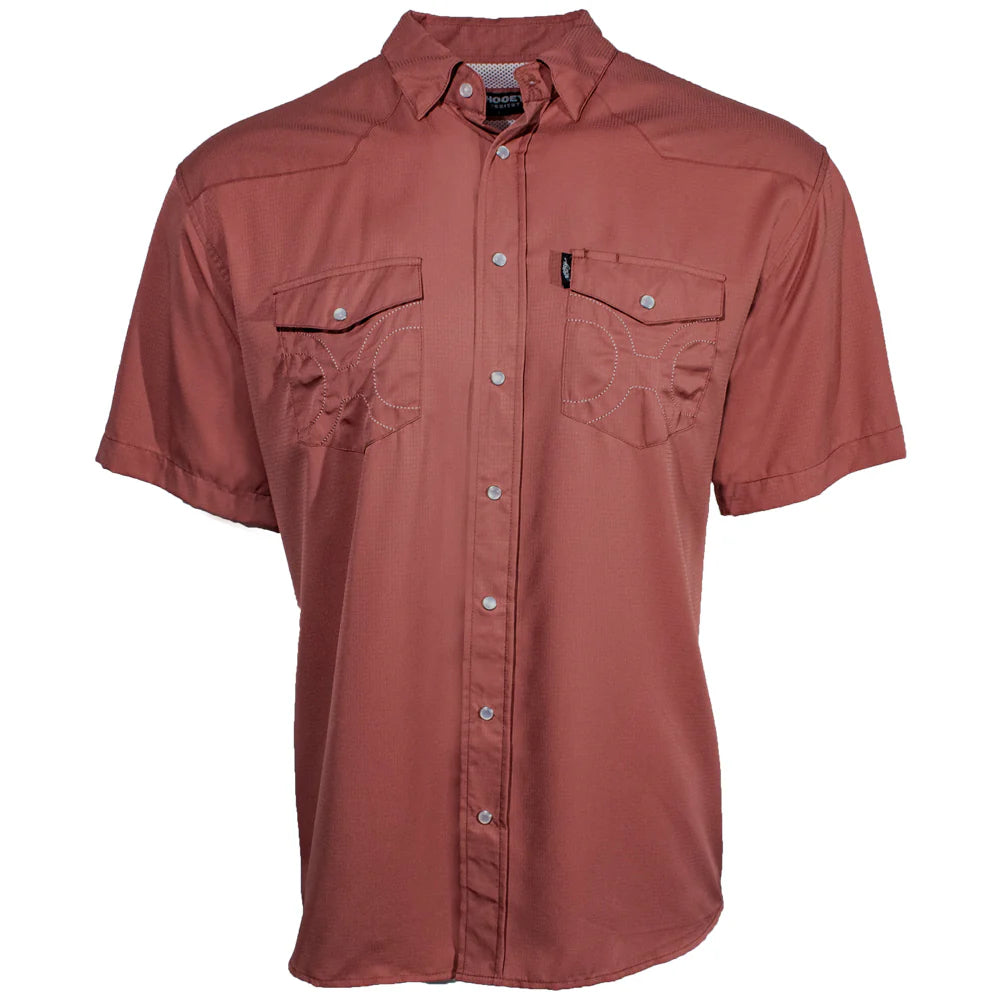 "SOL" MEN’S MARSALA SHORT SLEEVE PEARL SNAP SHIRT