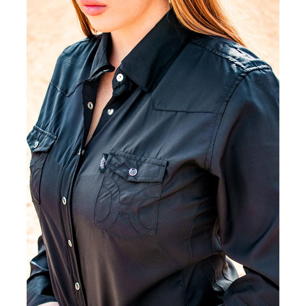 Hooey "SOL" LADIES BLACK LONG SLEEVE PEARL SNAP SHIRT