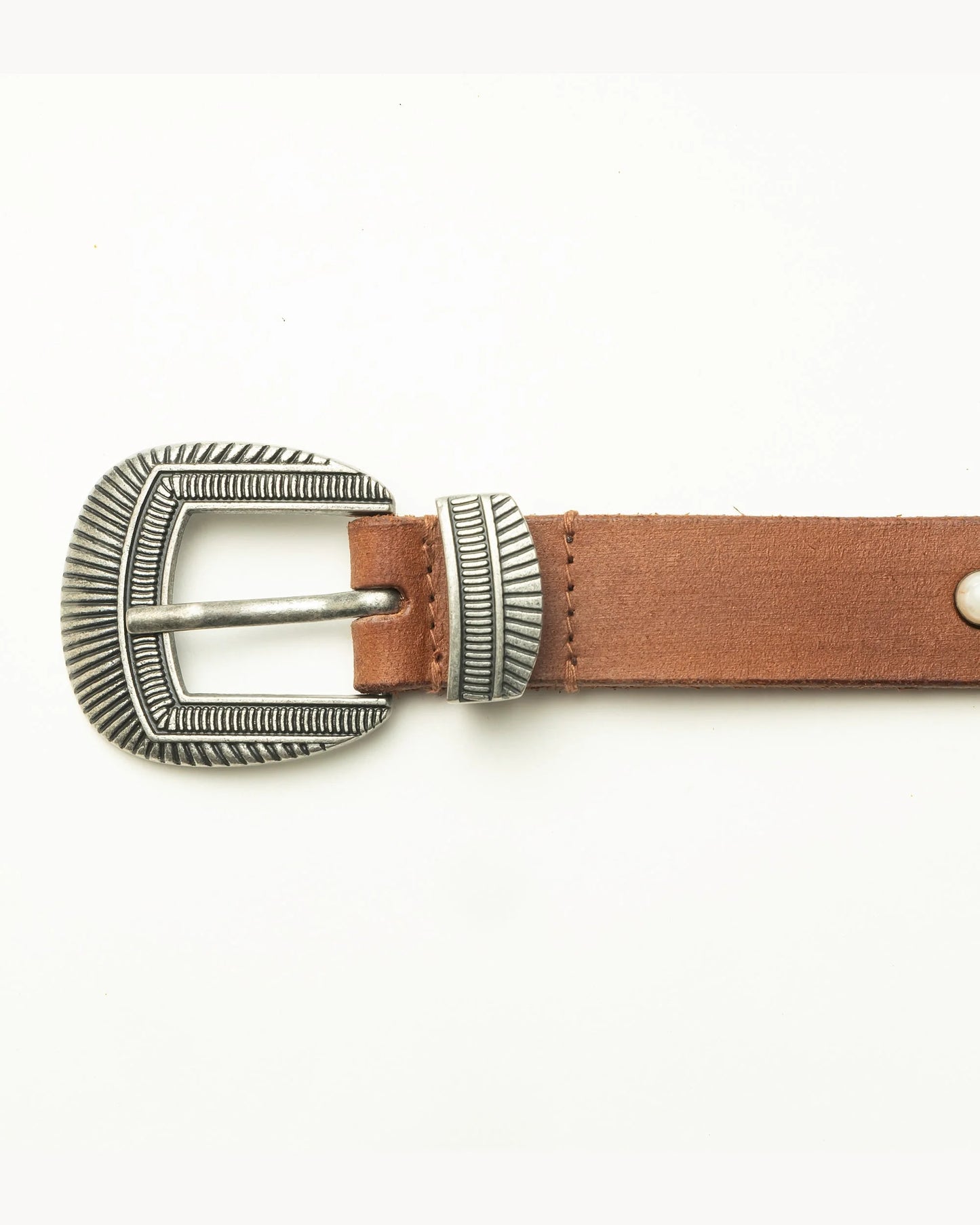 Saddle Brown Western Touch Leather Belt