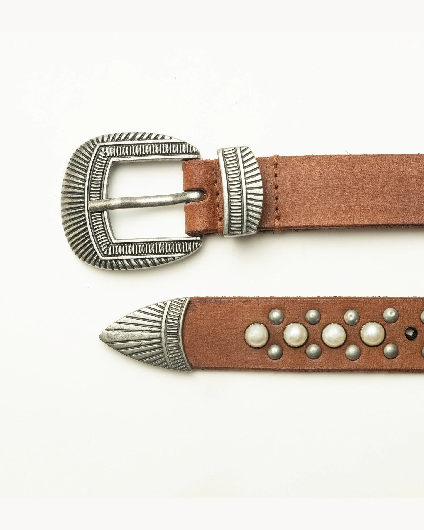 Saddle Brown Western Touch Leather Belt