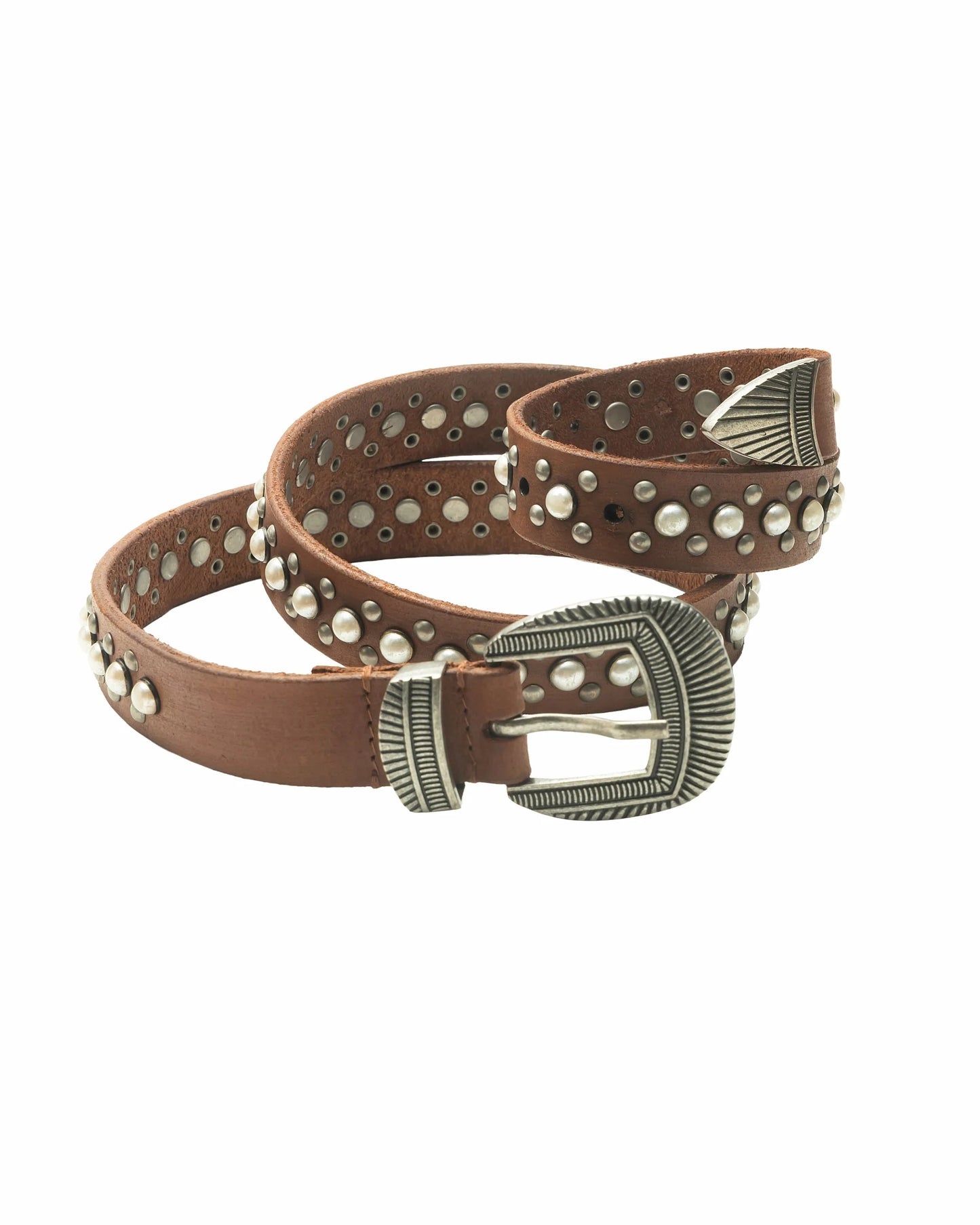 Saddle Brown Western Touch Leather Belt
