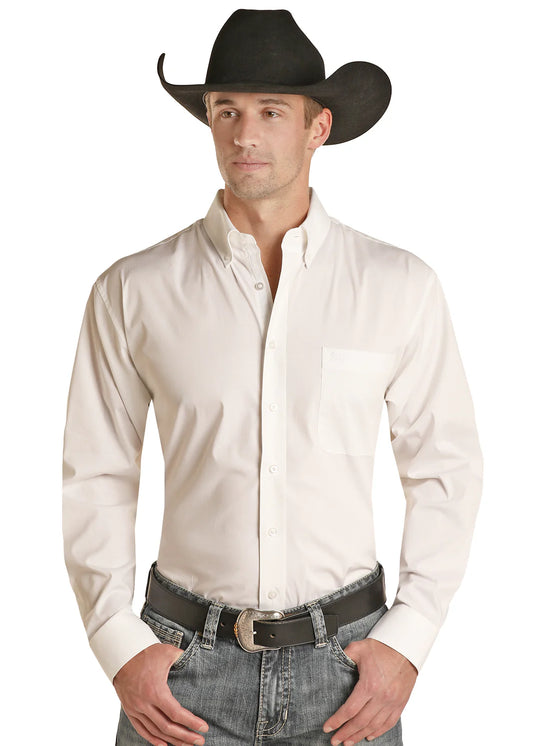 Panhandle Solid White Long Sleeve Button-up Shirt