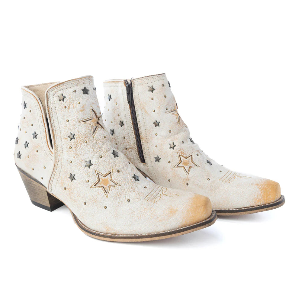 Stardust Western Booties In White