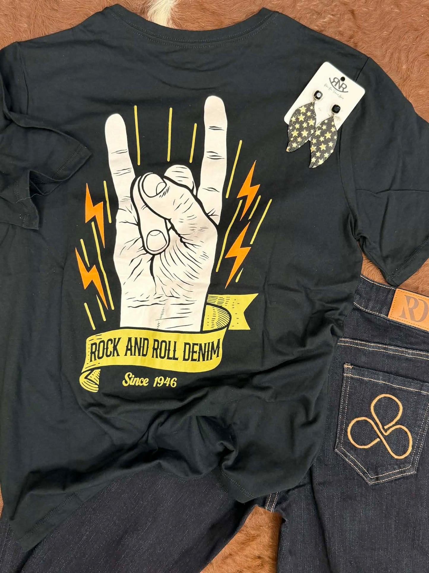 Rock & Roll Demin Rock On Tee