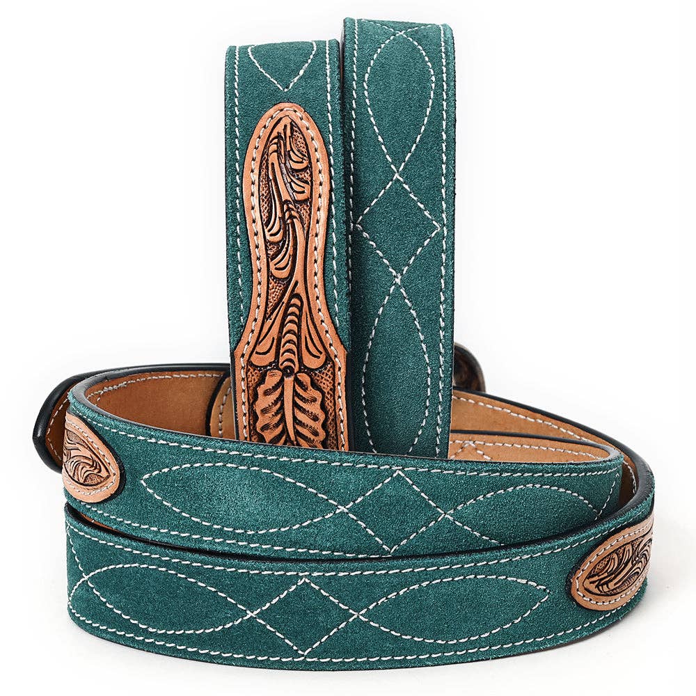 Green Genuine suede Western Belt