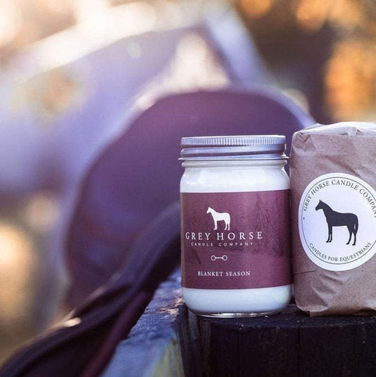 Grey Horse Blanket Season Candle